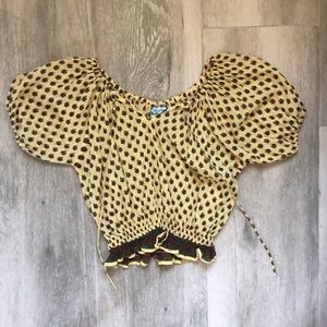 Geeta Floral Cropped Puff Sleeve Shirt